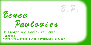 bence pavlovics business card